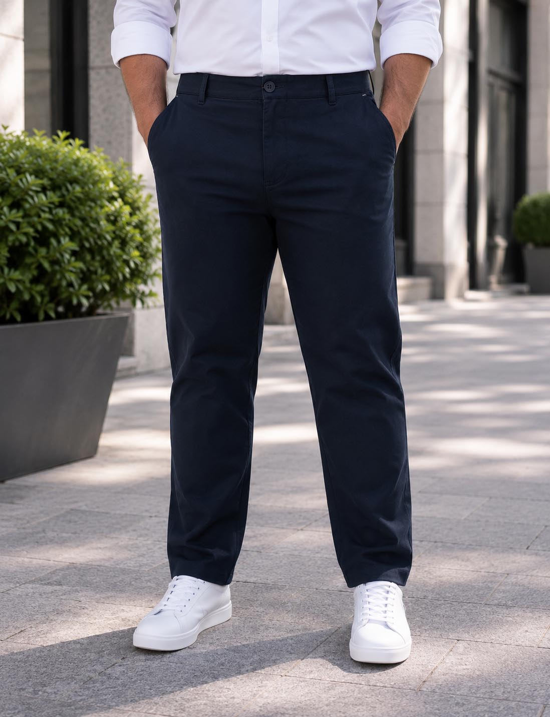 Trial jeans Trial ανδρικό μπλε navy υφασμάτινο Chinos παντελόνι 26Taylor